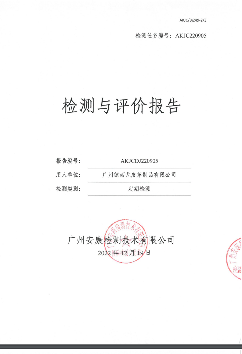 广州德西龙皮革制品有限公司公示