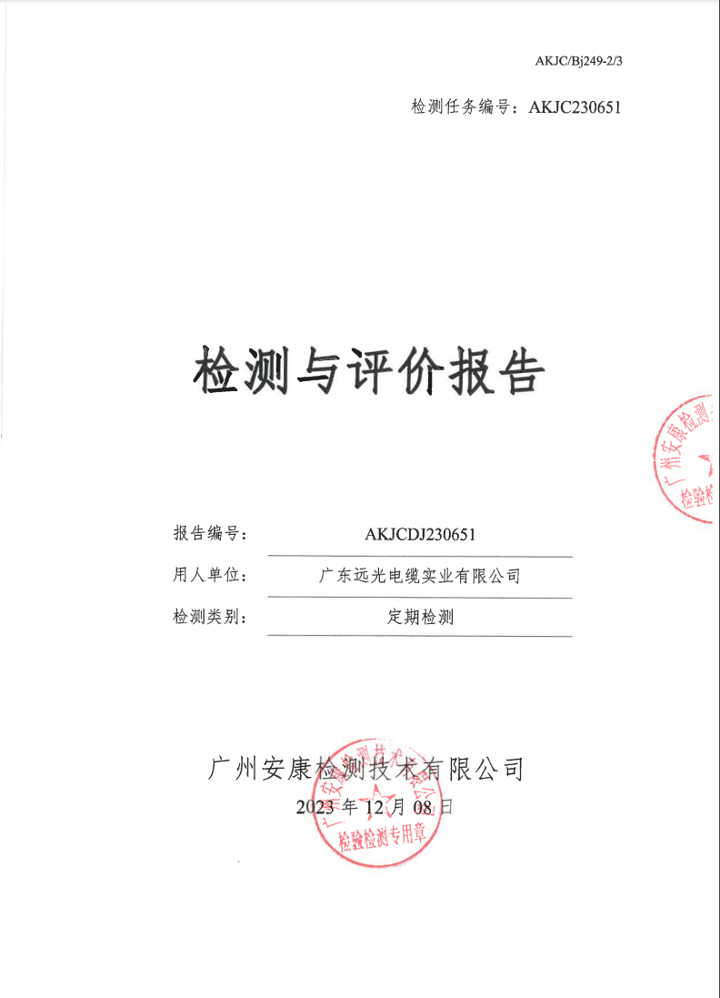 广东远光电缆实业有限公司公示