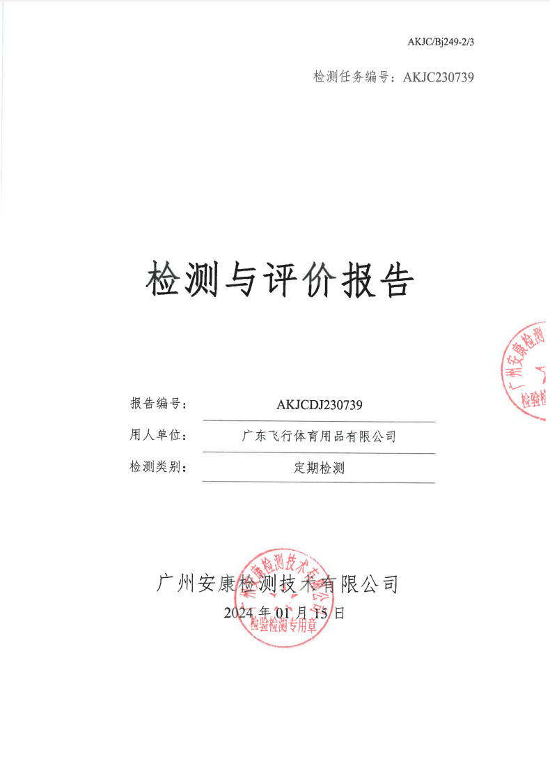 广东飞行体育用品有限公司公示